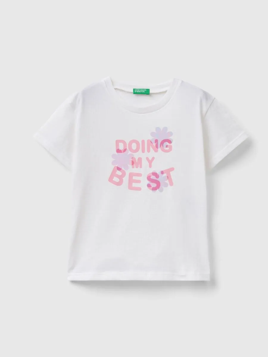 Benetton majica za devojčice, boxy fit, 100% pamuk 